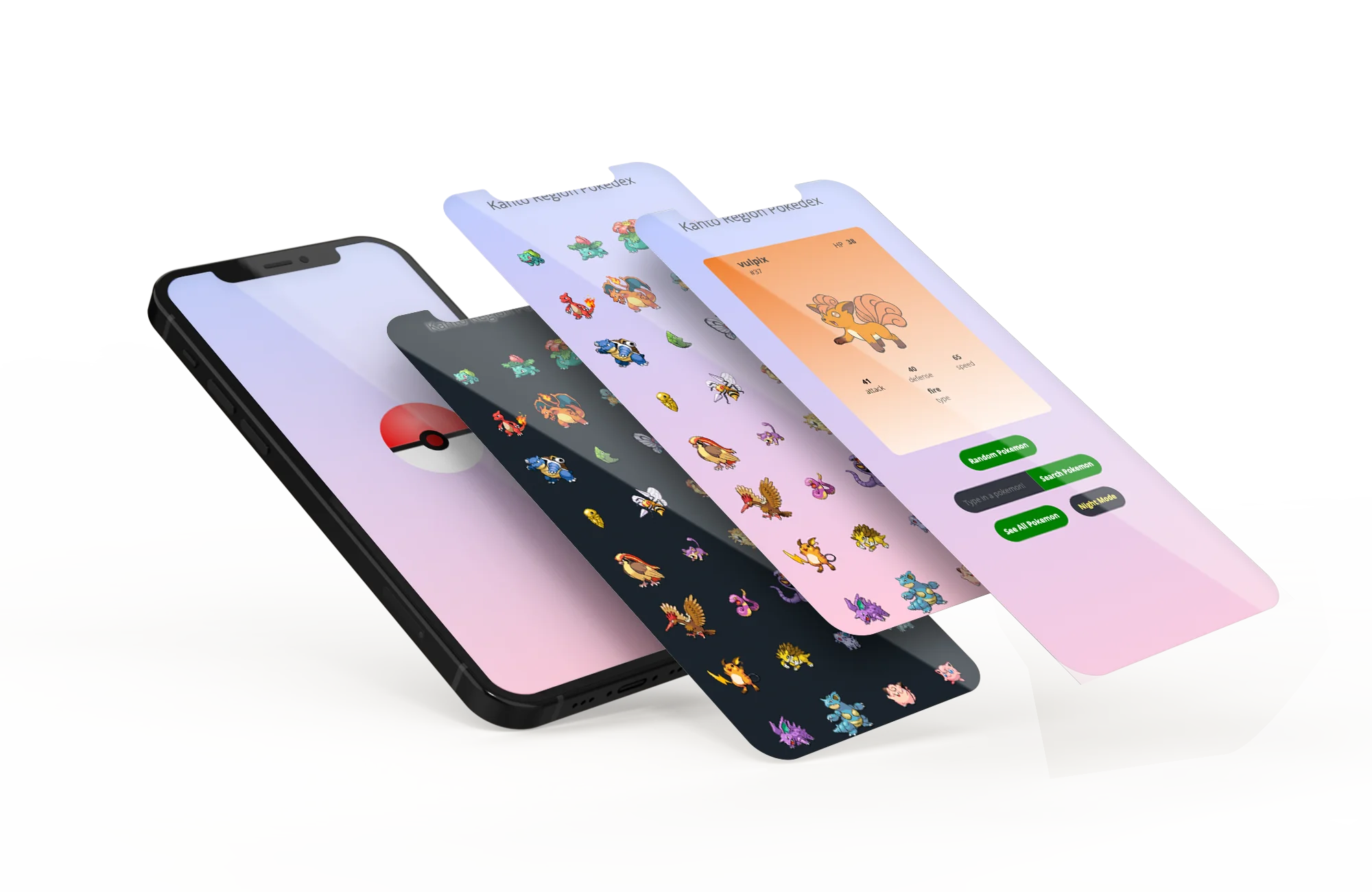 iphone rendering of pokedex project