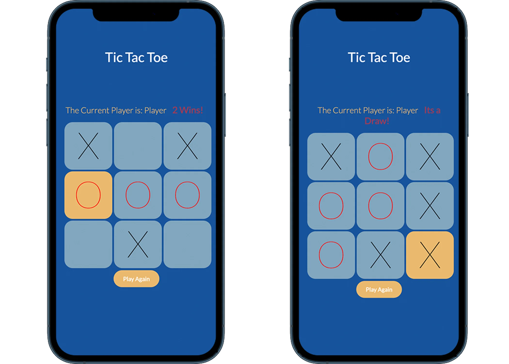 iphone rendering of tic tac toe project